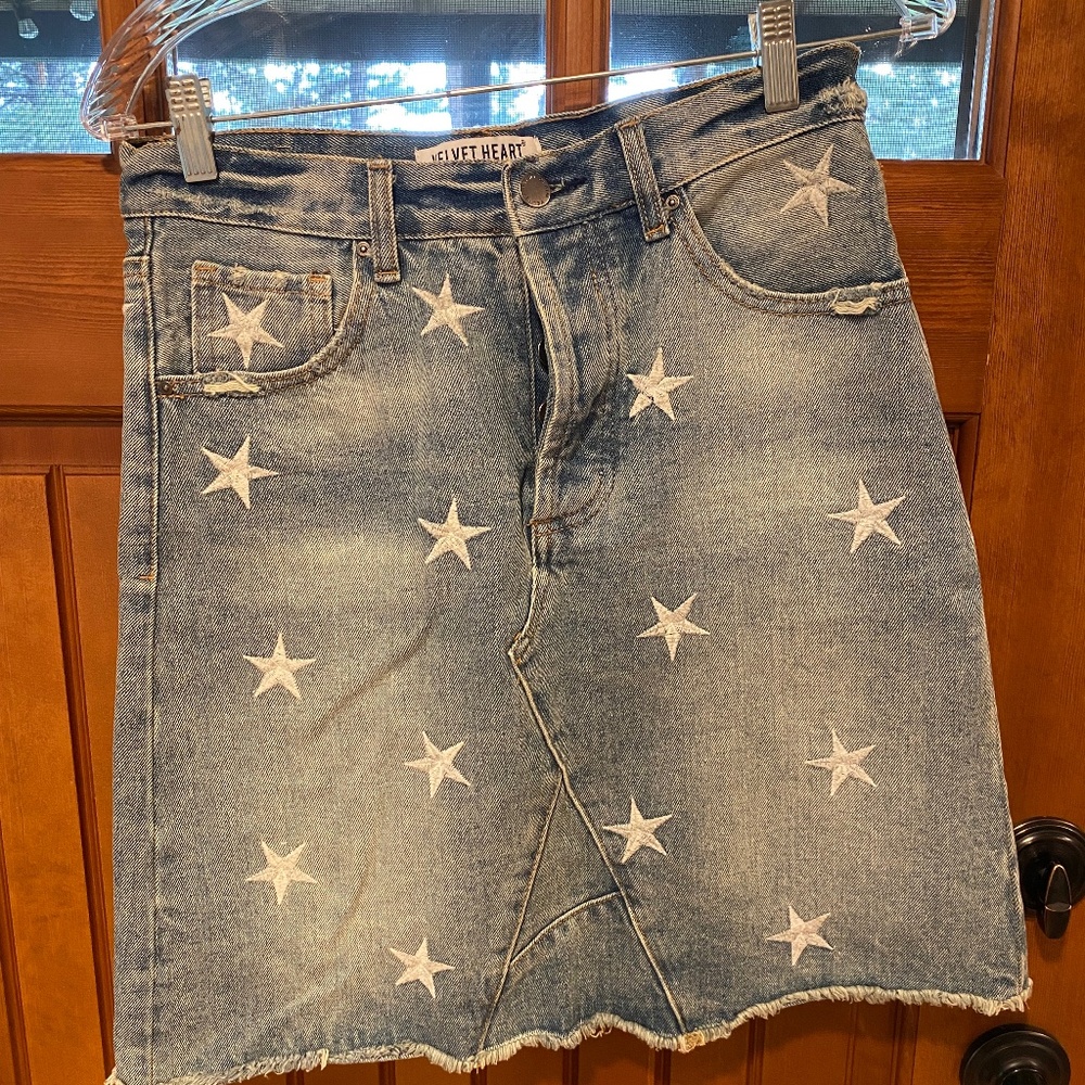 Velvet Heart Jean Skirt